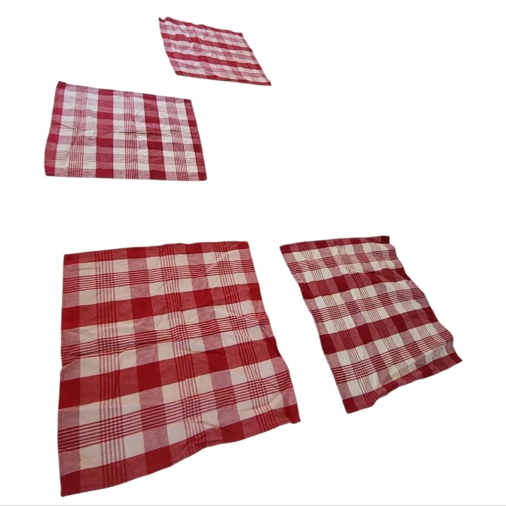 Set of 4 Red & White Plaid Placemats